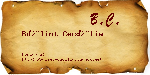 Bálint Cecília névjegykártya