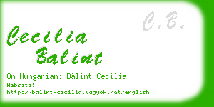 cecilia balint business card